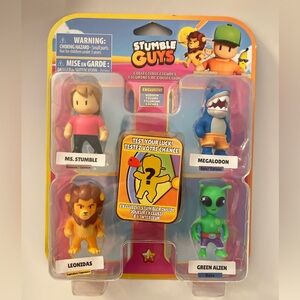 Stumble Guys Collectible Figures 5 Pack With Exclusive - Green Alien Incl. NEW